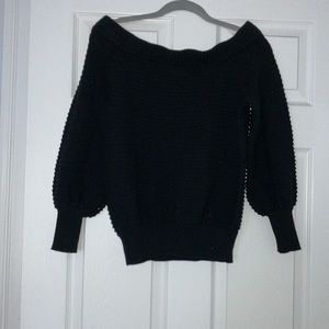 New York & Company Off the Shoulder Black Sweater Size Small
